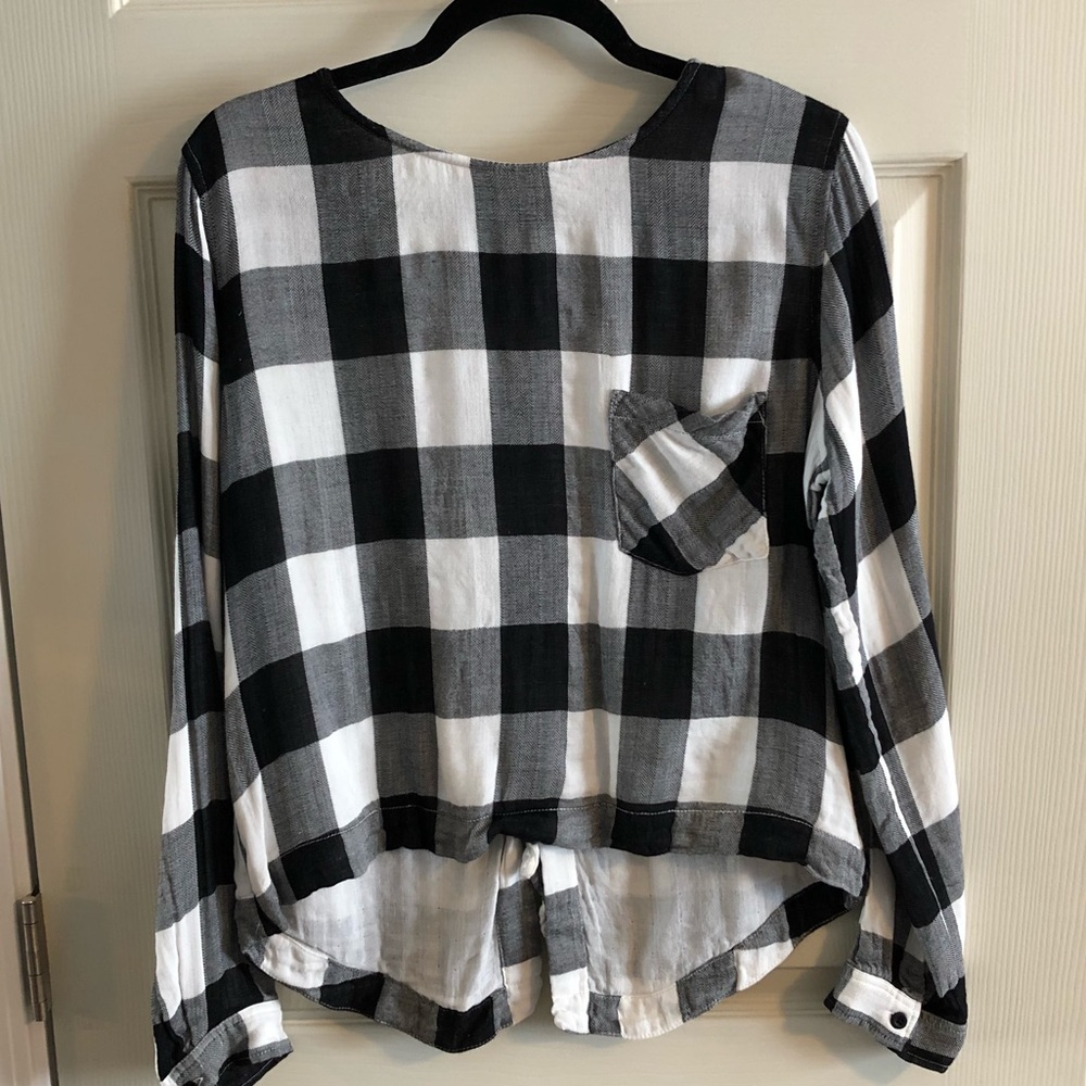 ***SOLD*** cloth & stone plaid blouse